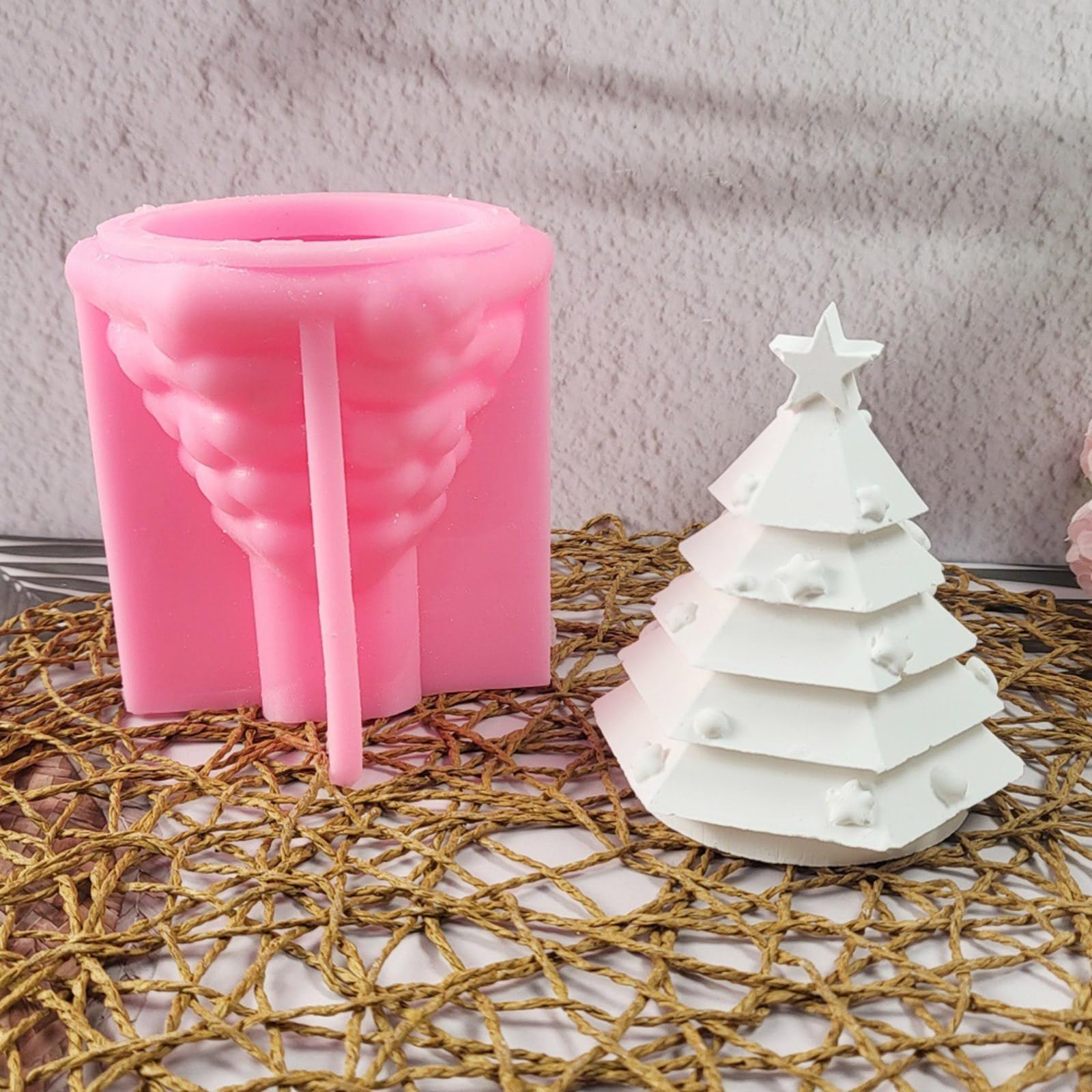 Silikonowa forma choinkowa 3D do tworzenia świec z żywicy epoksydowej