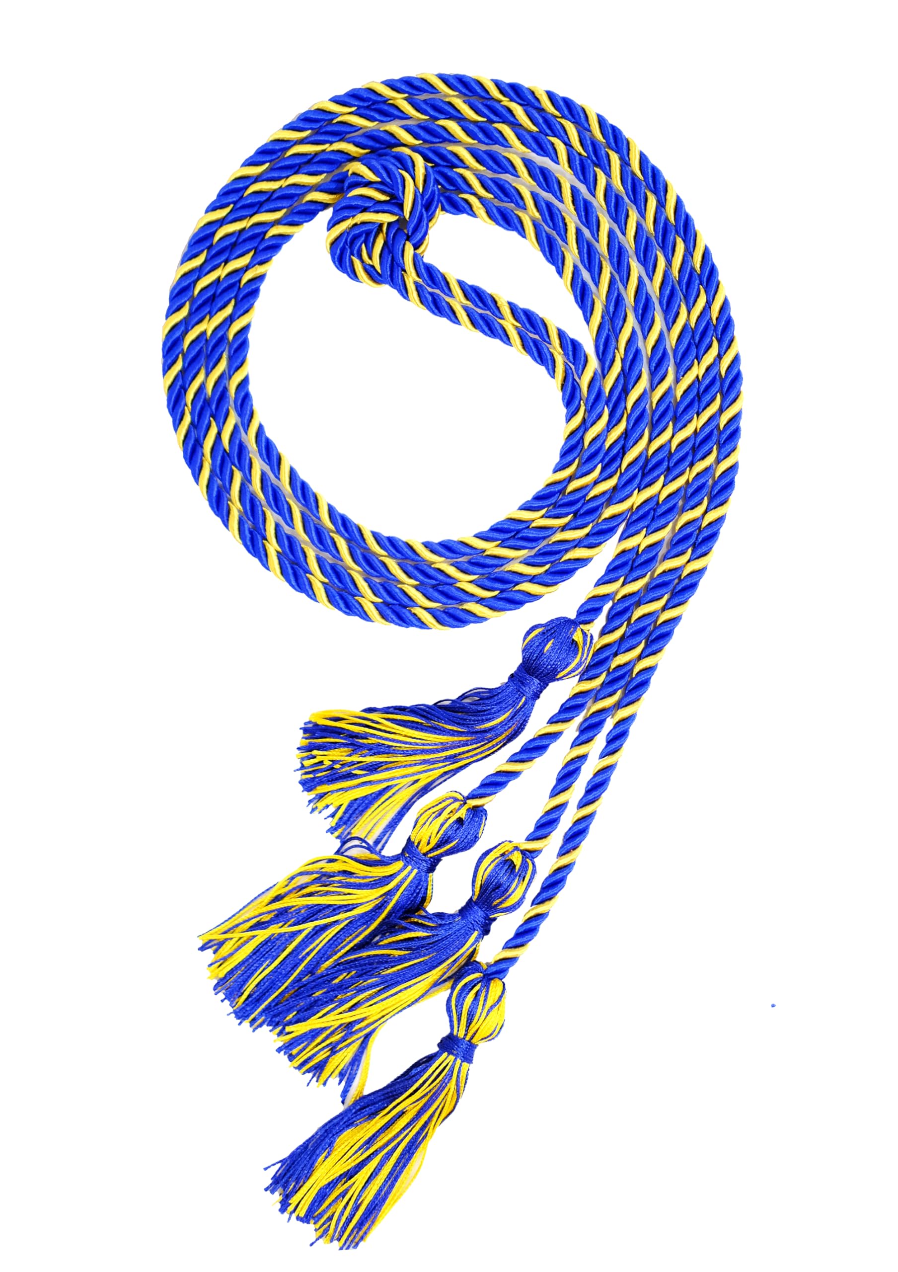 Double Graduation Honor Cords - Royal Blue with Gold,68" Long