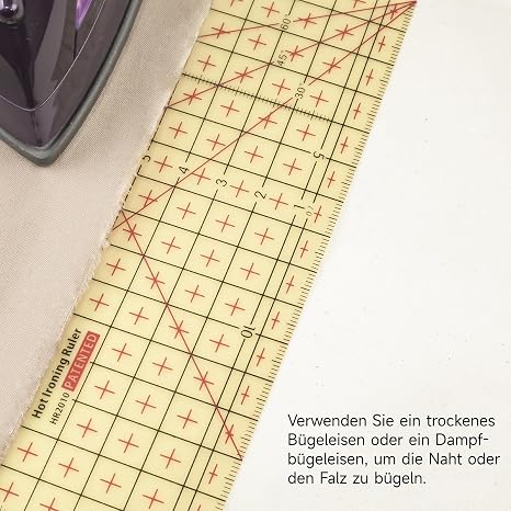 KEARING 30x10cm Metric Hot Hem Ruler - 4R 3R Resin Curved Ironing Tool