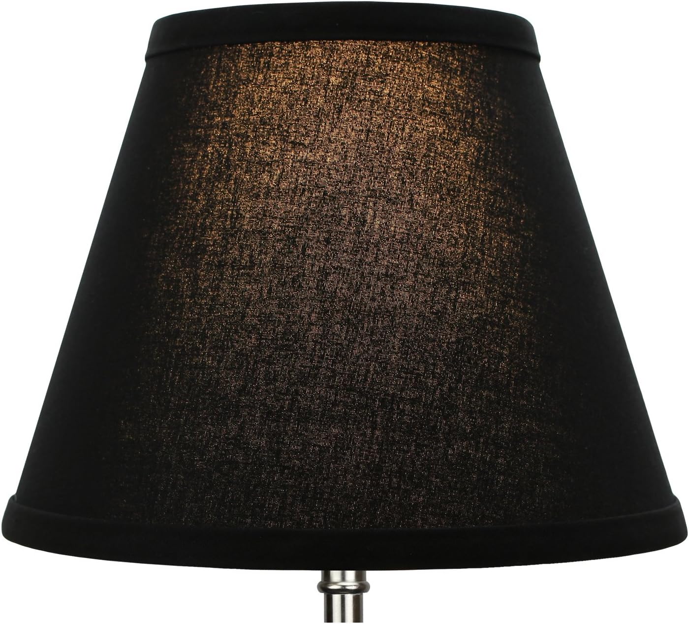 FenchelShades.com Lampshade 5" Top Diameter x 9" Bottom Diameter x 7" Slant Height with Clip-On Attachment for Standard Edison-Style Lightbulb (Linen Black)