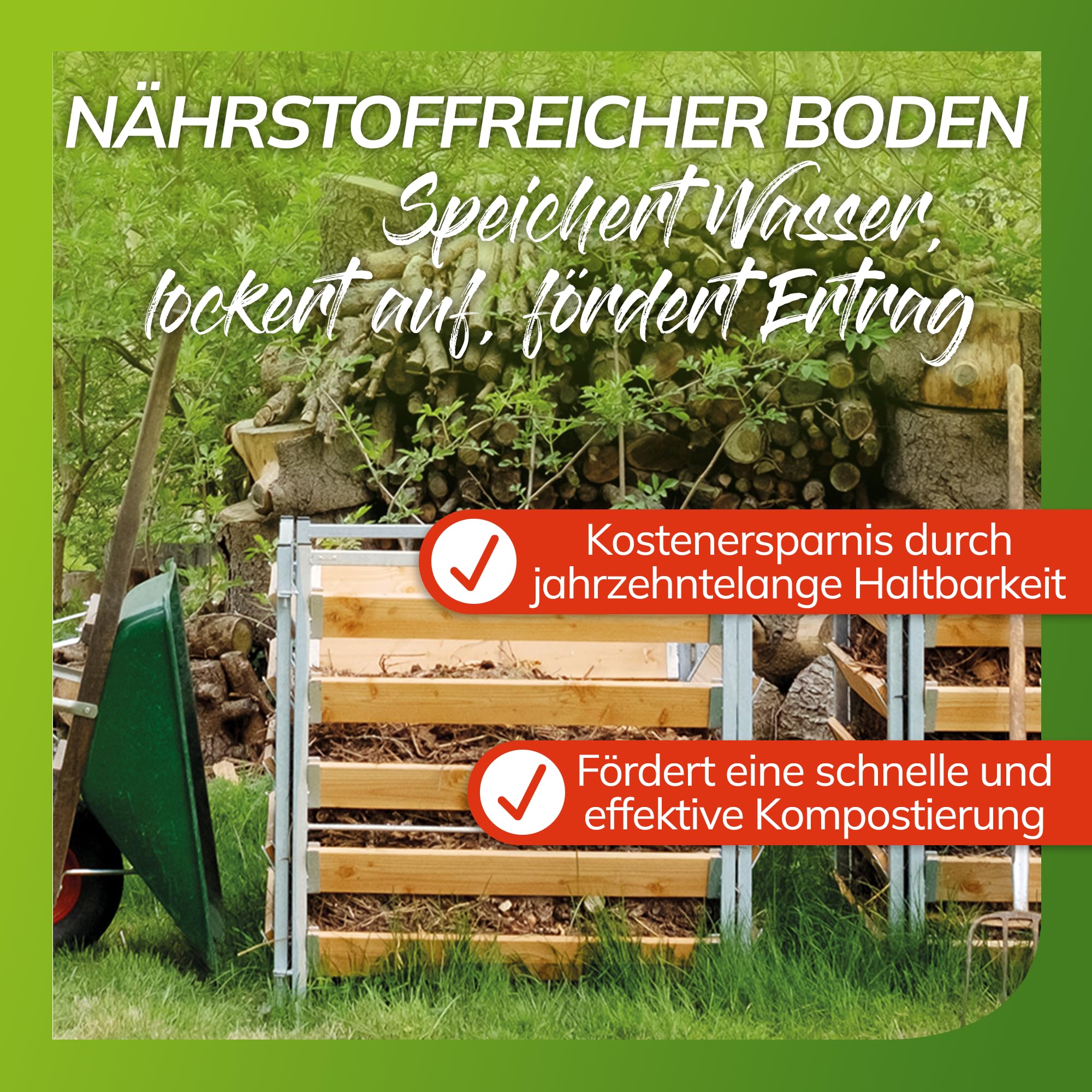 bellissa – Komposter für Garten 100x100x100cm (L) – Gartenkomposter in Holz-Metall Optik feuerverzinkt – Optimale Belüftung für schnelle Kompostierung – Nachhaltige Gartenlösung für Bio-Komposthaufen