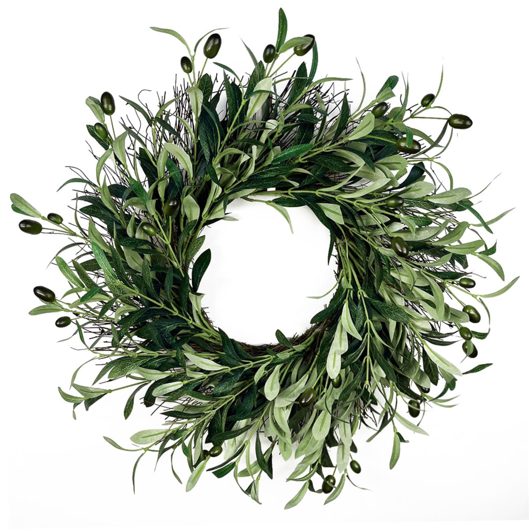Couronne de verdure artificielle olivier laurier déco maison