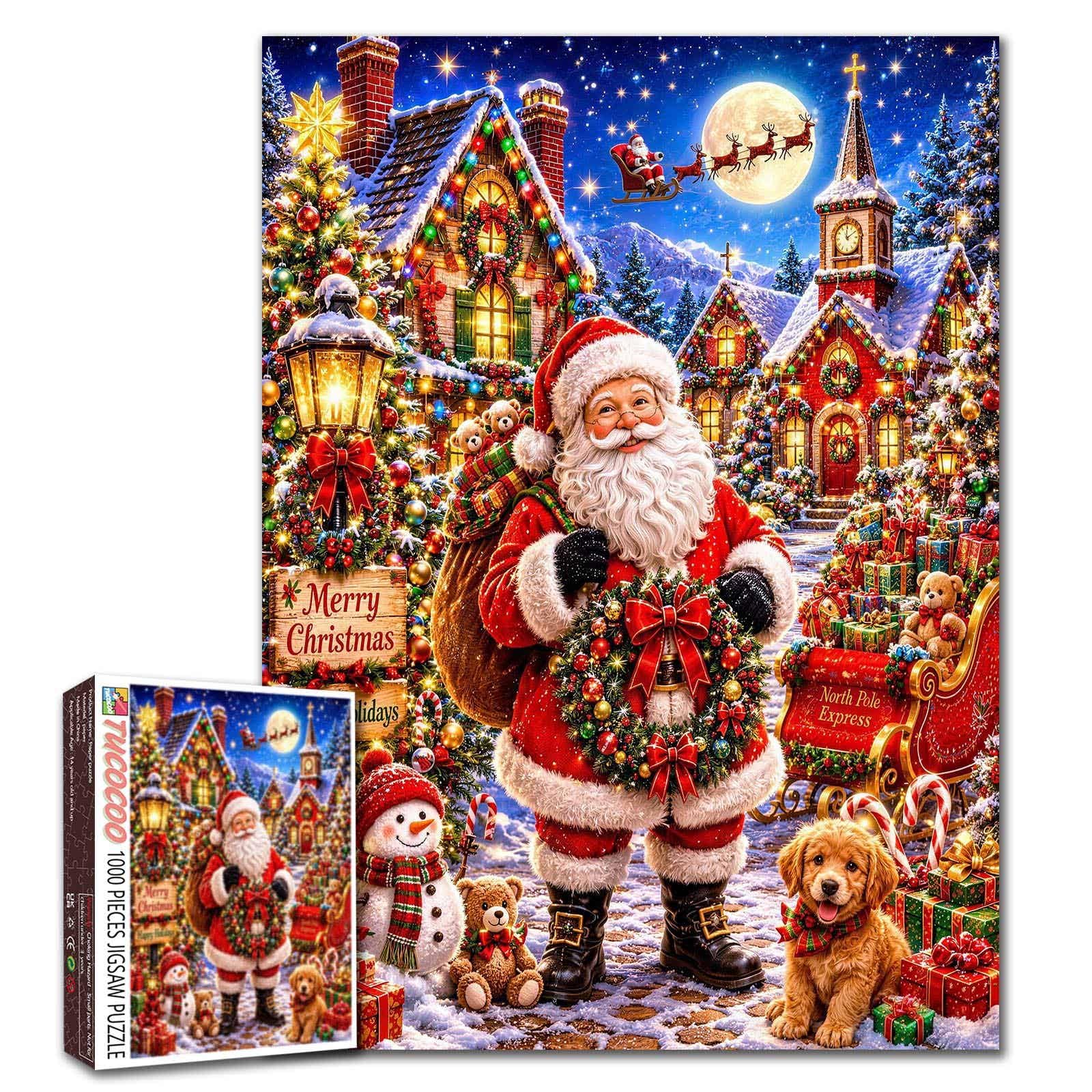 Weihnachten Puzzle 1000 Teile für Erwachsene Weihnachtsmann