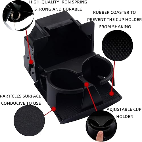 Miniatura 5 de Dasbecan Reemplazo del portavasos de la consola central trasera negro compatible con Nissan Titan 2004-2015 Reemplaza# 96967-9FD0B