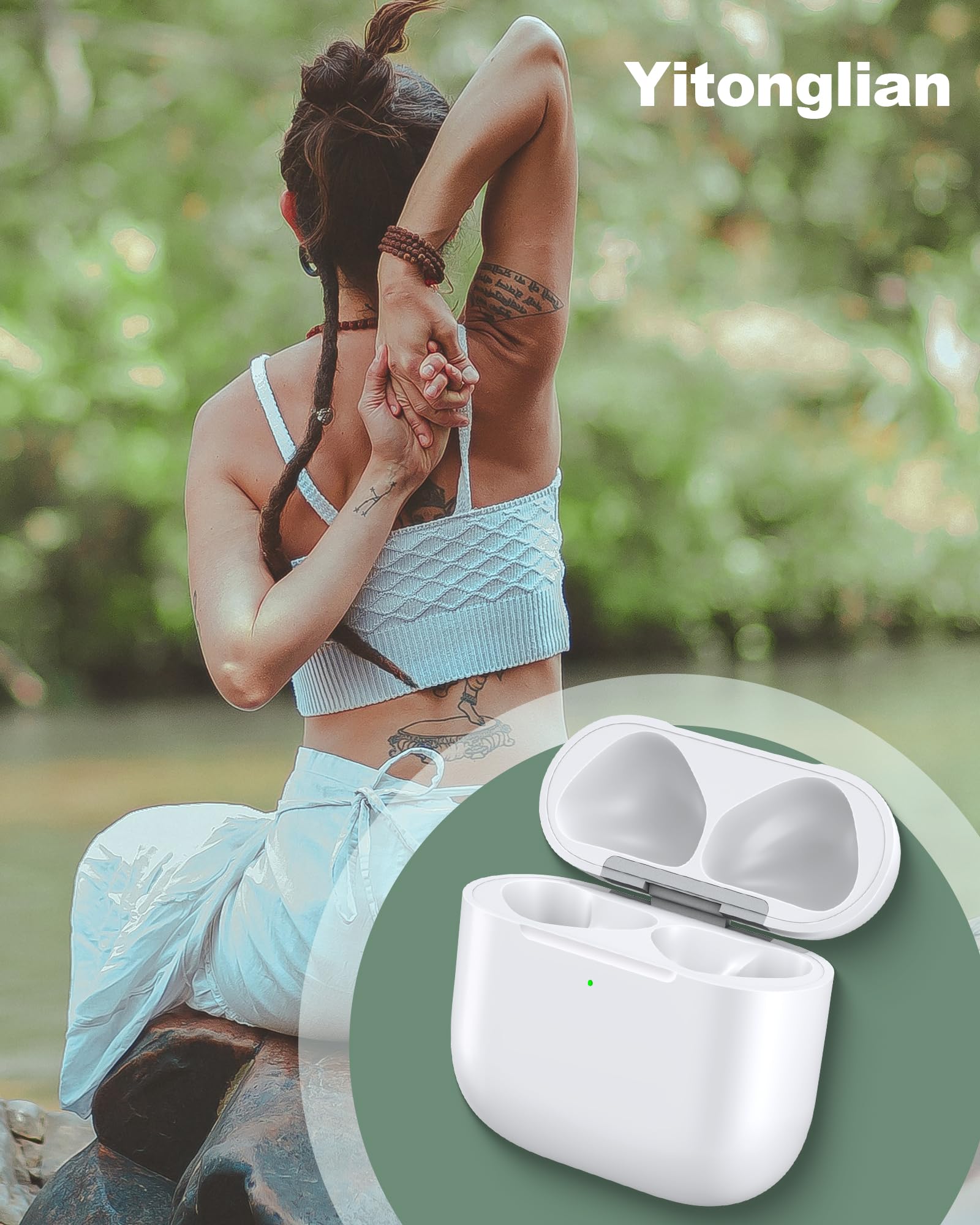 Charging Case Replacement for Airpods 4th Generation - Wireless Charger Case to USB-C Without Earbuds