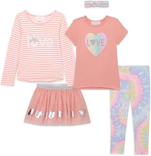 BTween Conjunto de ropa y accesorios para niñas y niñas conjuntos de 5 piezas para mezclar y combinar