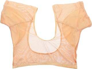 Healifty Underarm Sweat Vest Sweat Guard Underwear Vest Short Sleeve Dress Shield Breathable Sweat Shield Mesh Armpit Pad Skin Color