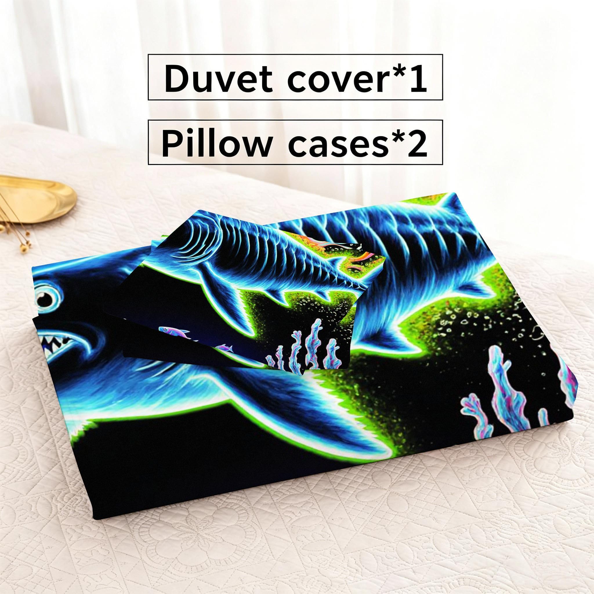 Funda Nórdica Cama 180, 240x260 cm Tiburón Azul, AQ2304