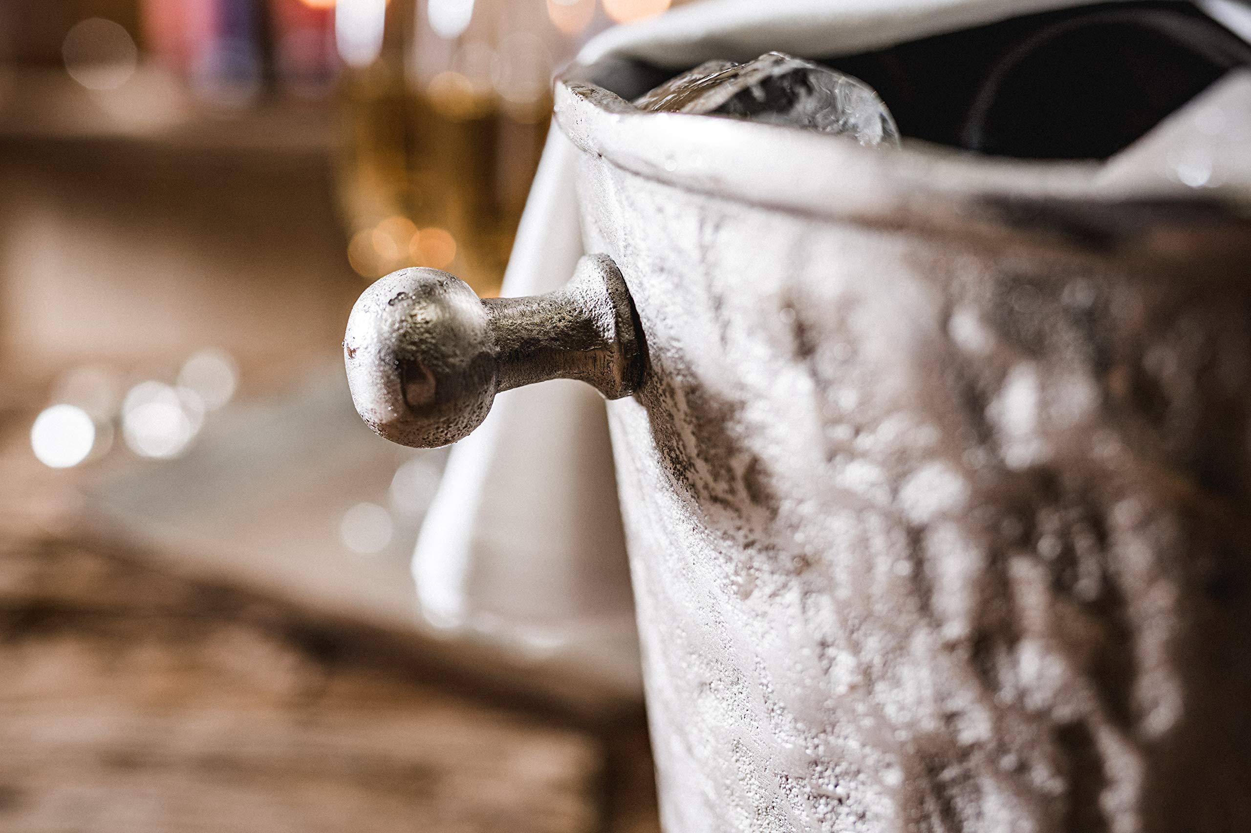 Champagnerkühler, Weinkühler, Flaschenkühler, Getränkekühler, Sektkühler, Metall Aluminium, Silber, Party - Kühler für Sekt, Wein und Champagner - 29 cm