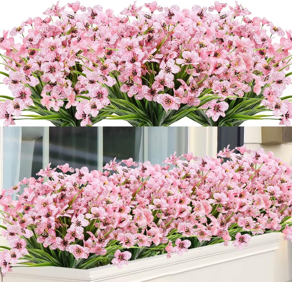 ArtBloom 20 Bundles Outdoor Artificial Flowers UV Resistant