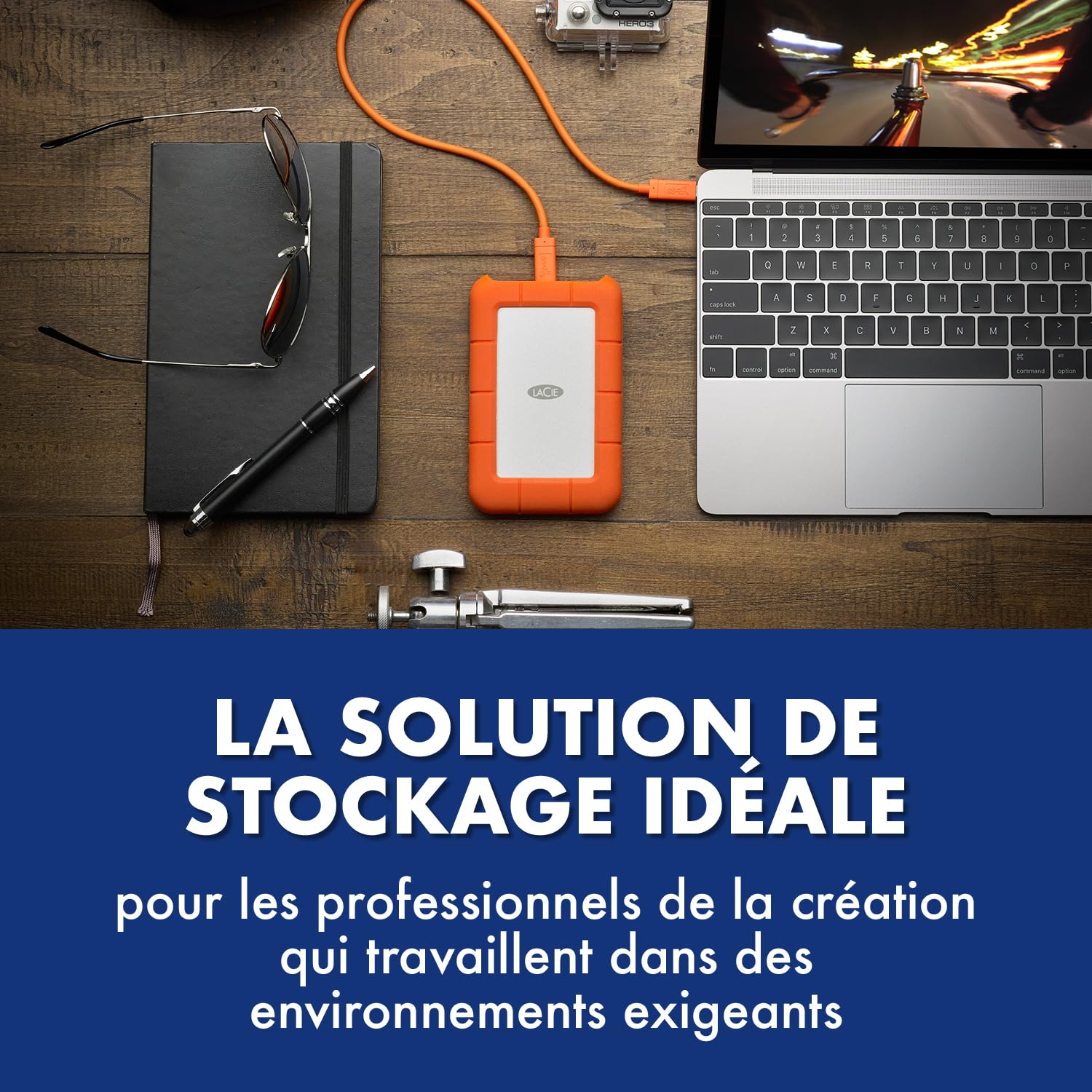 LaCie Rugged USB-C 5 To Disque Dur Externe Portable HDD Résistant aux chutes chocs poussière pluie