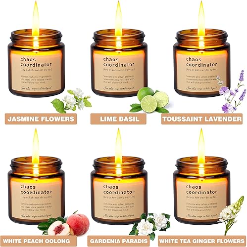 Miniatura 4 de 6 velas perfumadas de regalo de coordinador del caos para mujeres, regalo de agradecimiento para compañeros de trabajo, profesores, jefas, gerentes,