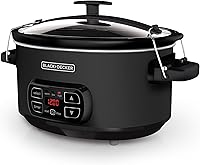 BLACK+DECKER SCD4007 7-Quart Digital Slow Cooker with Chalkboard Exterior, Locking Lid, Programmable Timer