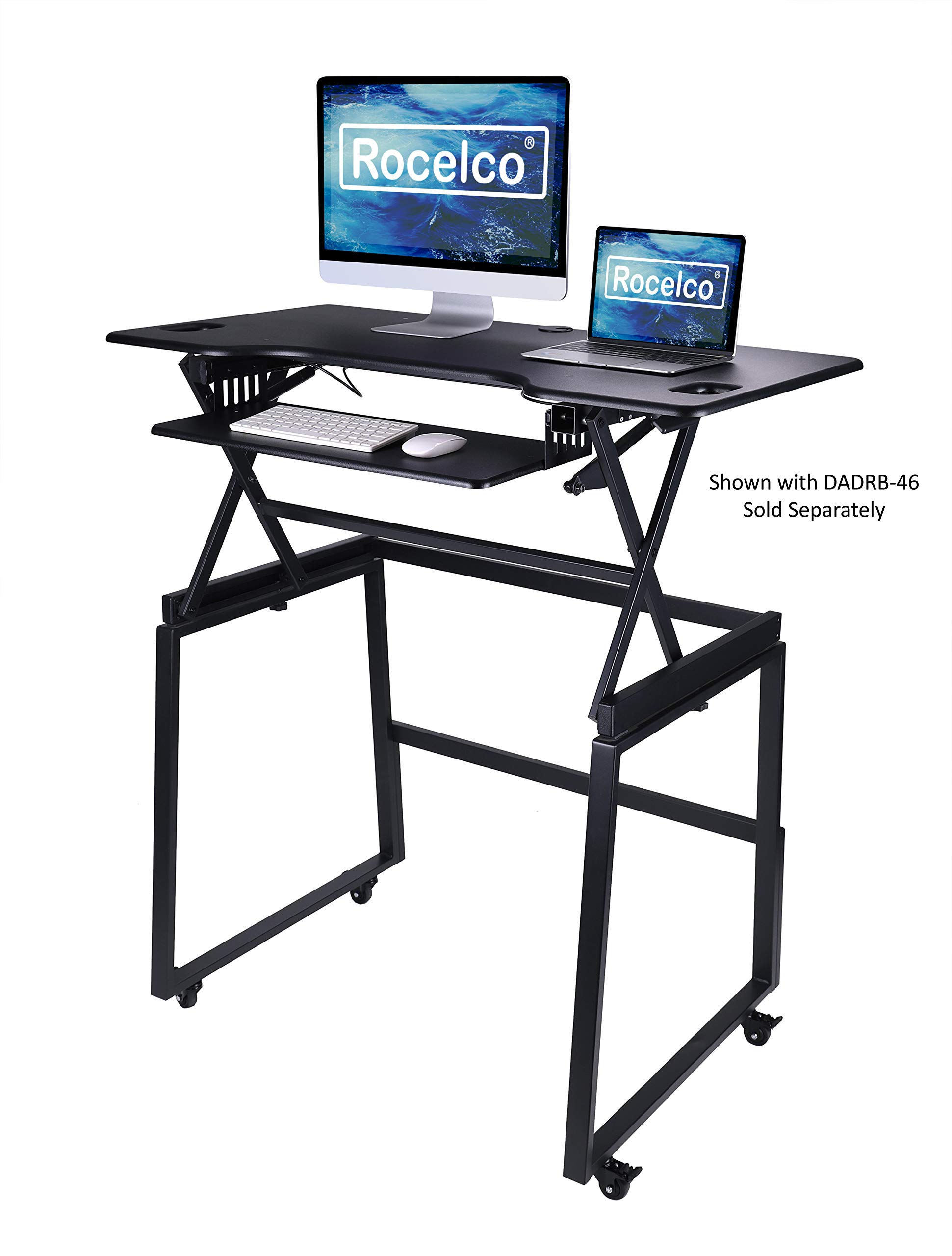 Rocelco Standing Desk Legs - Floor Stand Converter For DADR-40/46 Desk Risers To Full Standing Desk