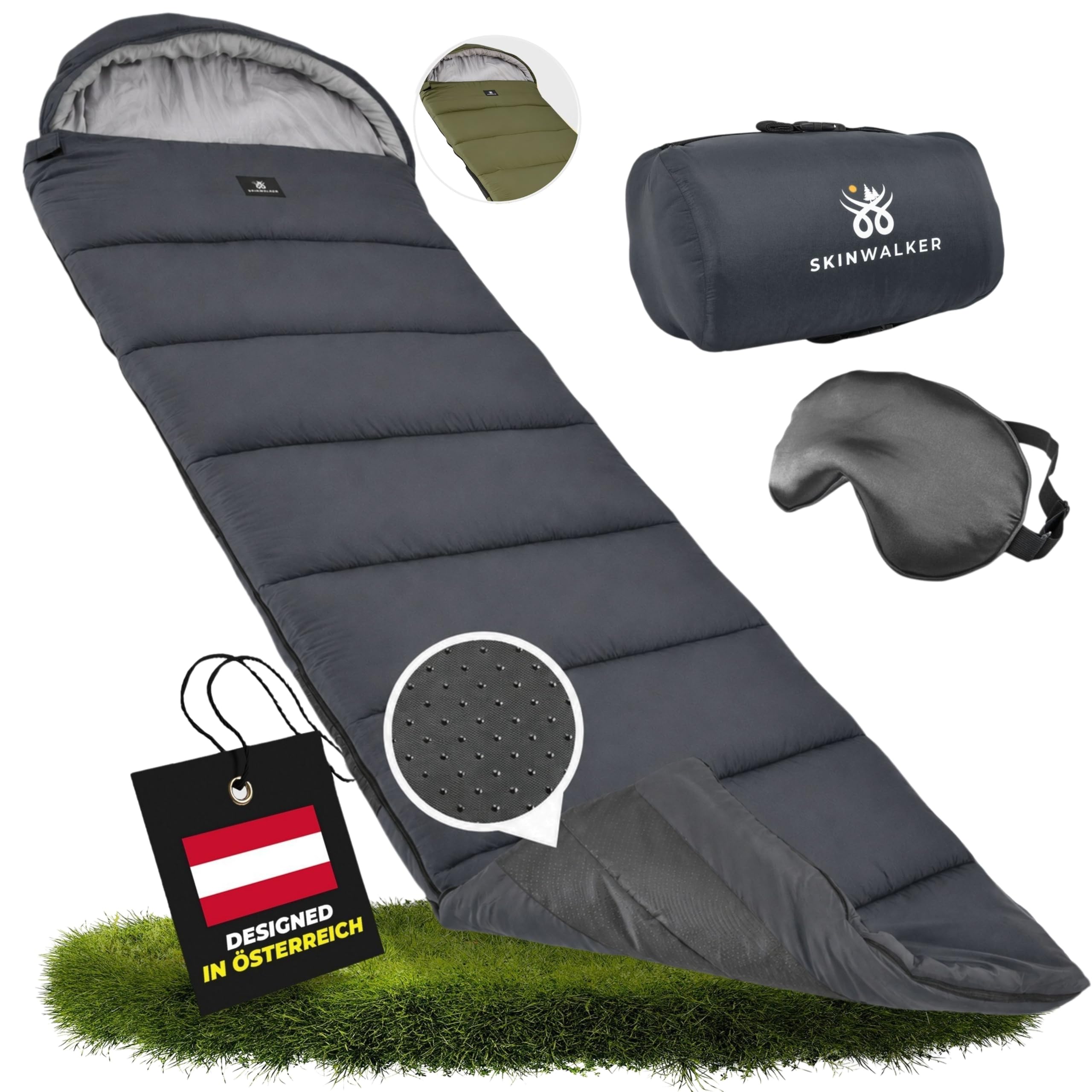 skinwalker schlafsack Erwachsene mit Anti-Rutsch Streifen, kleines Packmaß [300GSM] 3-4 Jahreszeiten Deckenschlafsack, Schlafsäcke für Camping, Outdoor & Festivals Sport & Freizeit Display Model:SW2-M58 (UART) Rennrad Lenkerband - FlexRibbon Meter