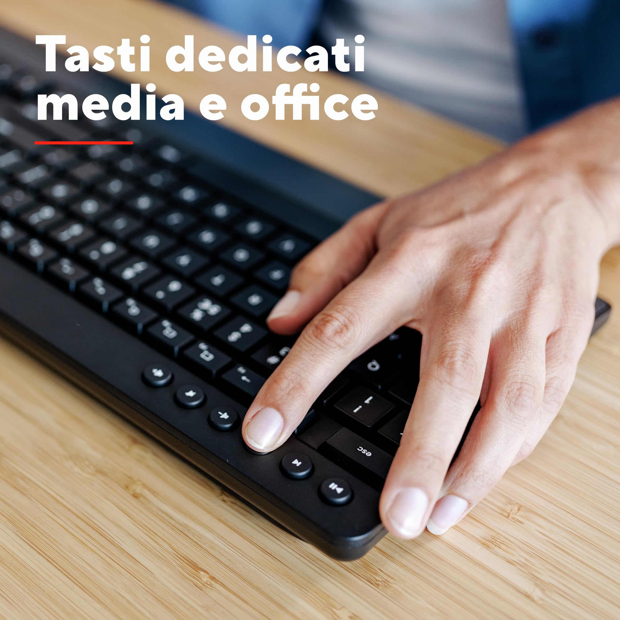 Trust Trezo Tastiera e Mouse Wireless, Layout Italiano QWERTY, Design Sostenibile, Combo Silenzioso e Ergonomico, Durata Batteria 48 Mesi, 2.4 GHz, Ricevitore USB, Resistenza ai Liquidi, PC, Laptop