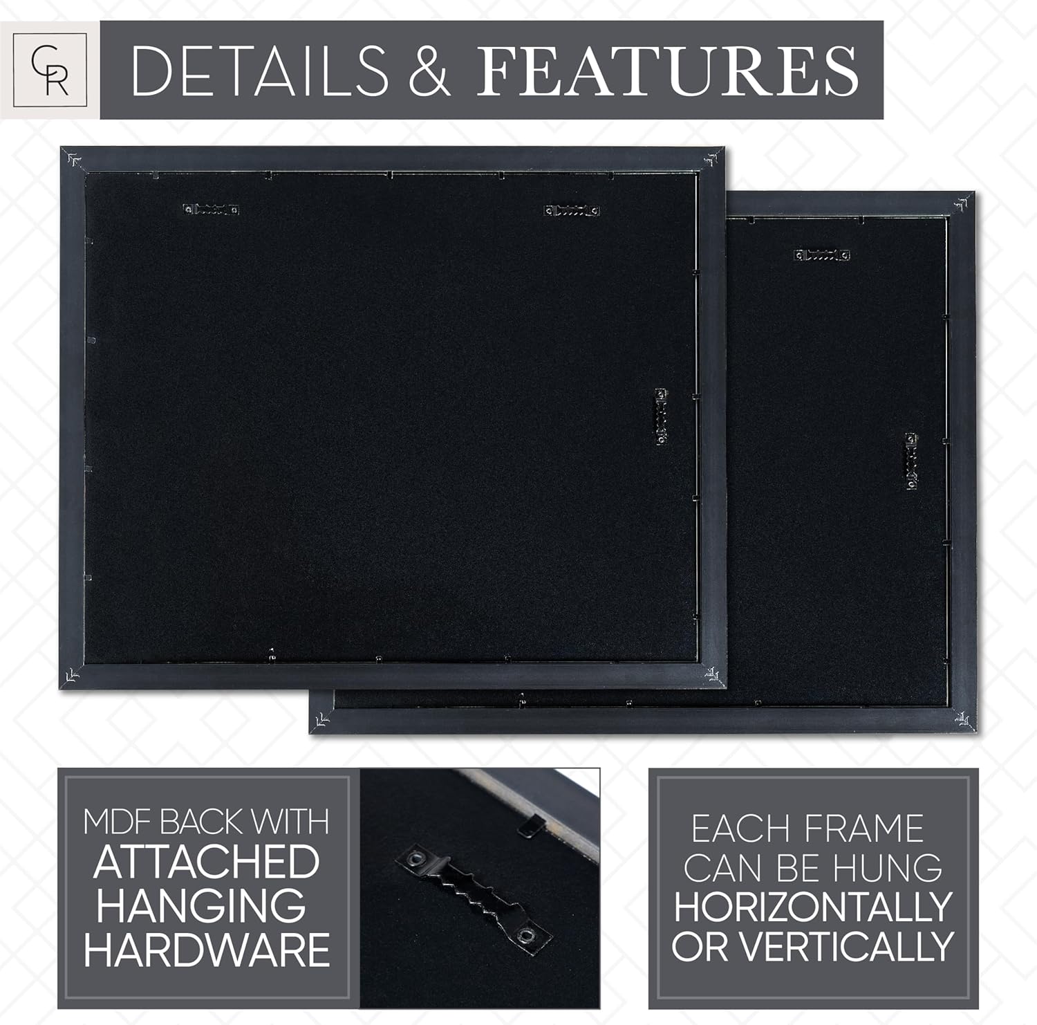 Camden Reed Brass Gallery Wall Frame Set, 9 Piece
