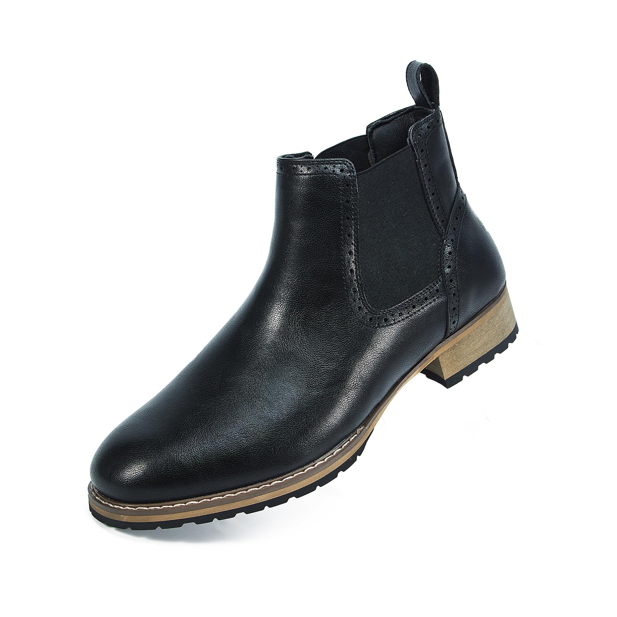 ZOKSOVE Men’s Black Chelsea Boots-Slip-On Comfy Mens Casual Suede Ankle Boots