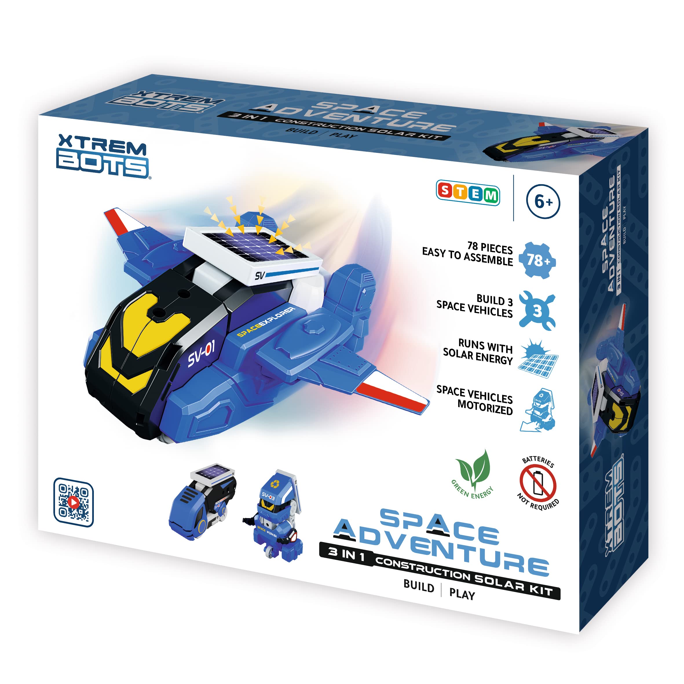 Xtrem Bots – warsztaty edukacyjne z robotyki, zabawki robotyczne dla dzieci w wieku od 8 lat, robot solarny, gry edukacyjne, budowa robotów, zabawka edukacyjna 12 w 1 (Space Adventure)