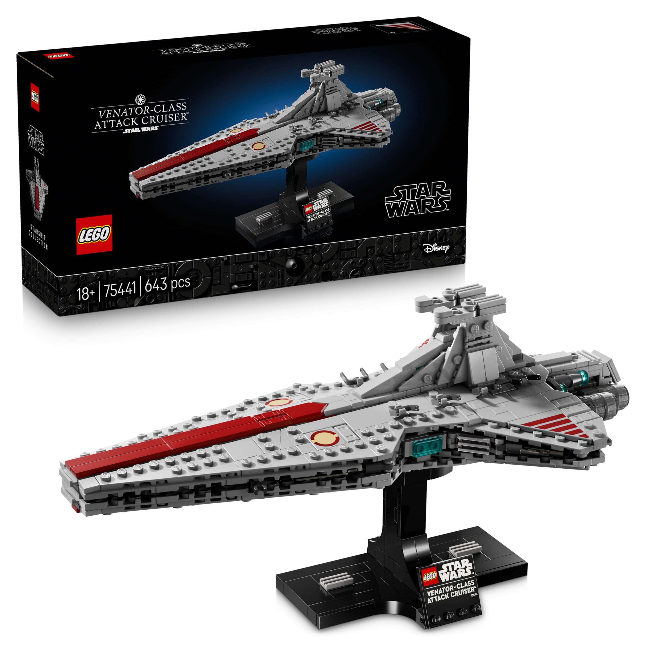 LEGO Star Wars 75441 Attack Cruiser Classe Venator - Kit di Modellismo per Adulti con Astronave della Repubblica - Decorazione per Casa - Regalo da Collezione per i Fan de La Vendetta dei Sith