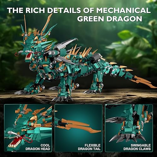 Miniatura 10 de JMBricklayer Kit de bloques de construcción de dinosaurios tiranosaurio Rex kit de modelo de dinosaurio de dos colores juguete de modelo de fósiles