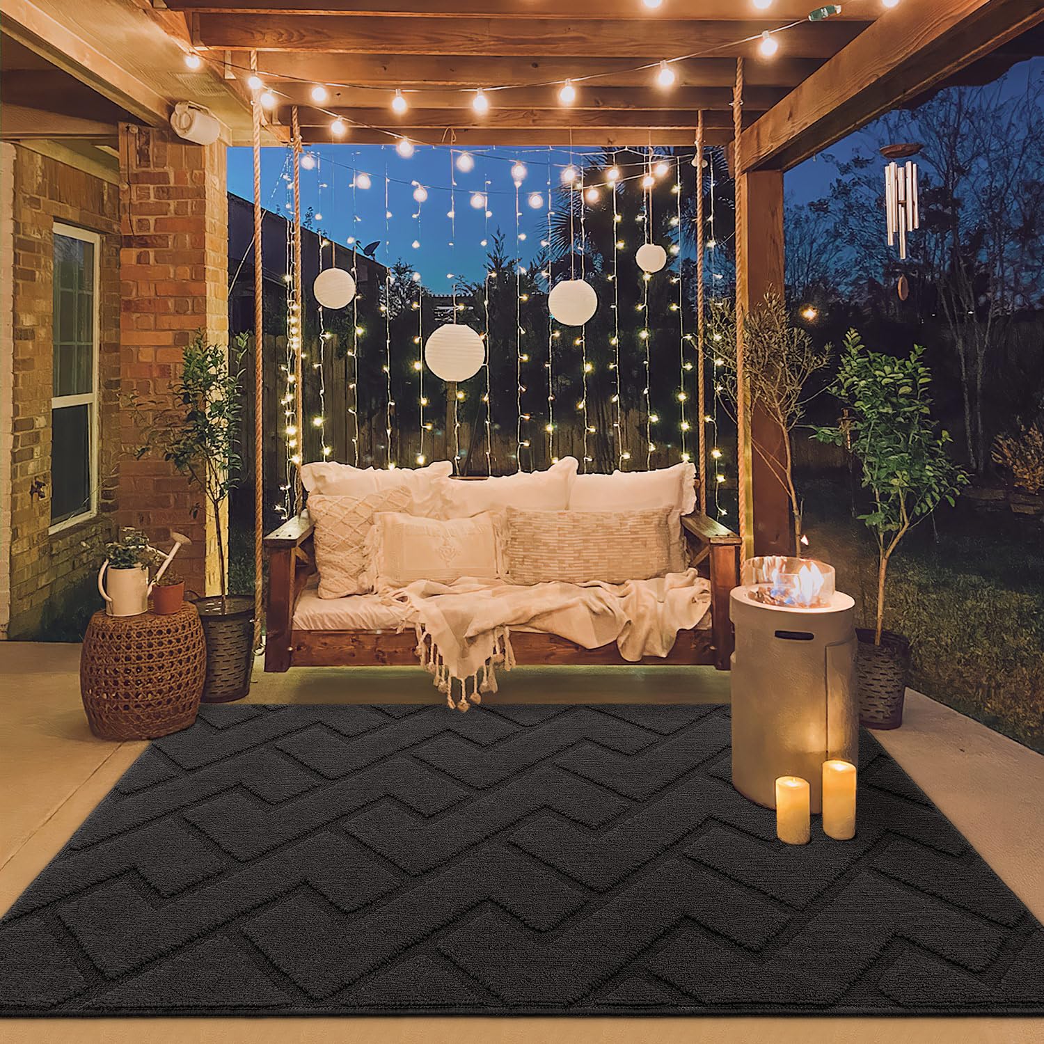 Biscpro Zerbini per ingresso interno,80x100cm Tappetino Antiscivolo Lavabile in Lavatrice,Zerbino d'Ingresso Polipropilene Assorbenti per Interno,Ingresso,Esterno,Corridoio,Balcone-Dark Grey