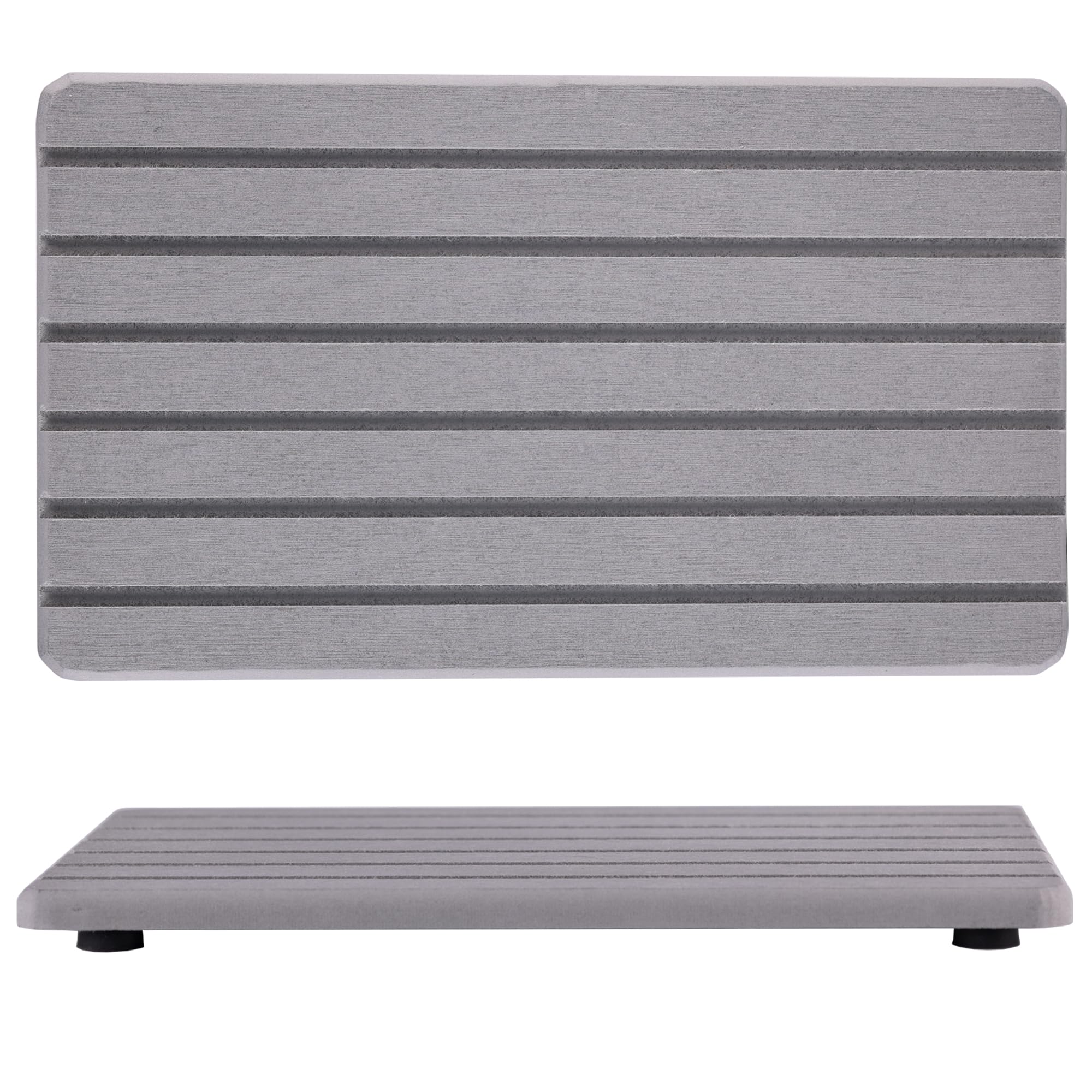 2 PCS Water Absorbent Diatomite Coasters(9.45"x5.51"), Grooved Design, Water Absorbing Stone Used for Hand Soaps & Plants & toiletries in The Modern Home