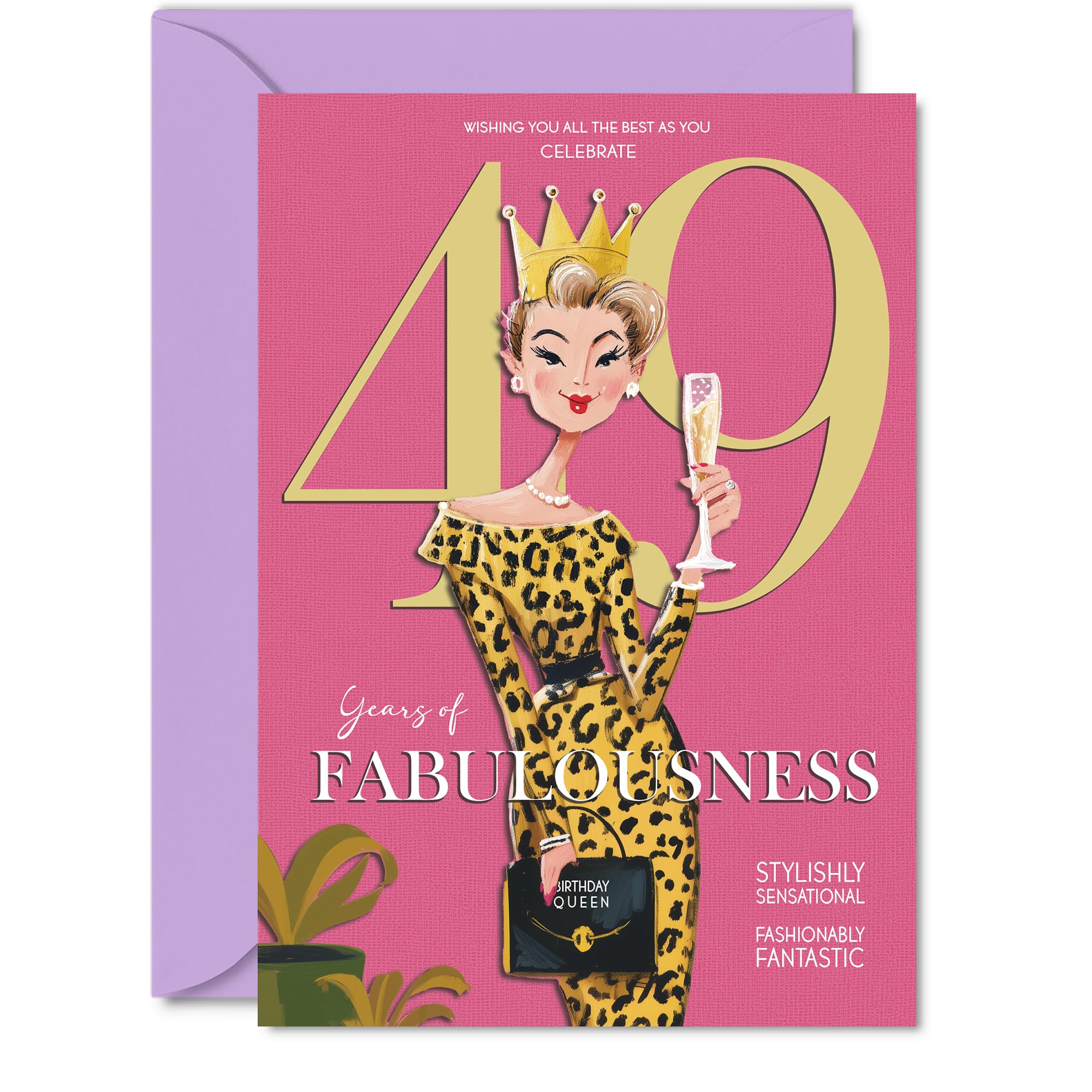 49th Birthday Cards for Women - Years Of Fabulousness - Happy Birthday Card for 49 Year Old Woman Colleague Auntie Sister Neighbour, 5x7 Inch Bday Greeting Cards