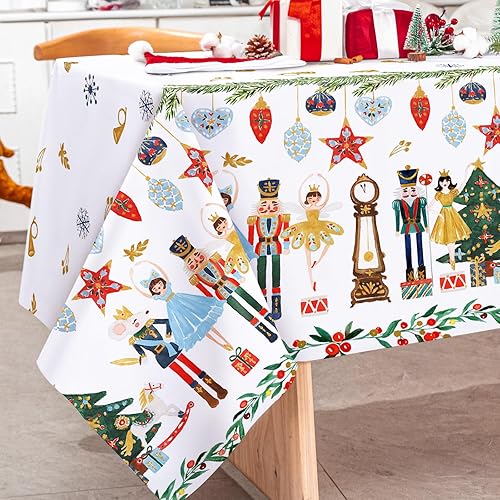 Miniatura 2 de AnyDesign Mantel rectangular de tela cascanueces lavable para mesa de picnic, mesa de comedor, hogar, cocina, decoración de fiesta de Navidad, 60 x
