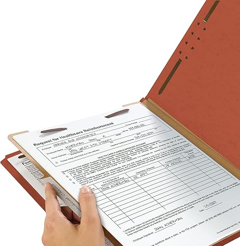 Miniatura 3 de Smead Carpeta de archivos de clasificación de cartón prensado 100% reciclado, 1 divisor, expansión de 2 pulgadas, tamaño legal, rojo, 10 por caja