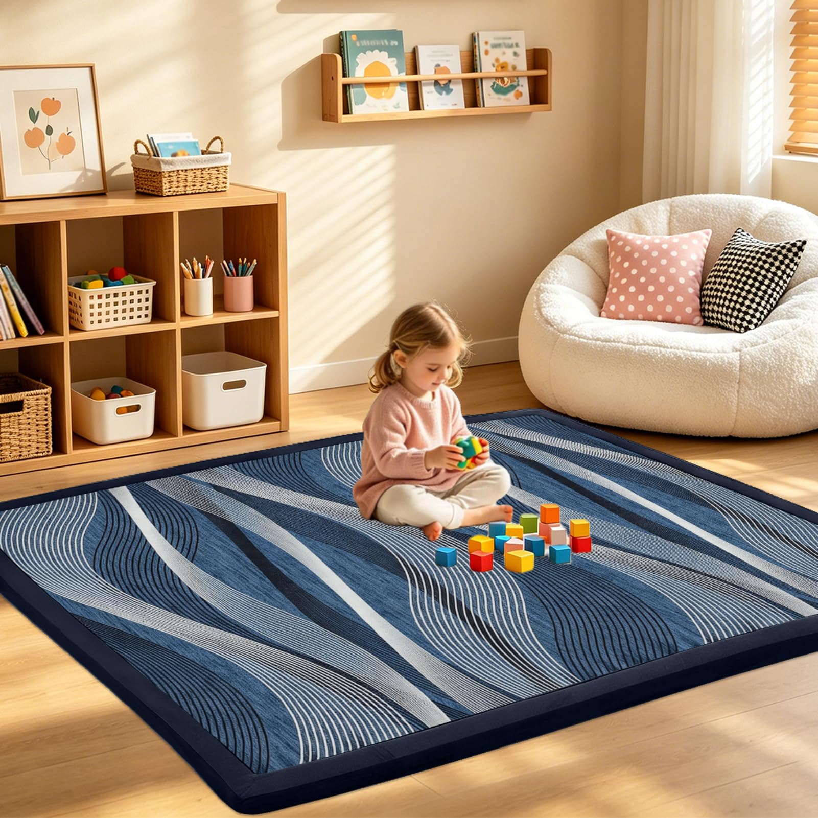 Mata do zabawy dla niemowląt o grubości 2 cm mata do raczkowania z pianki memory 150 x 250 cm | Koralowy aksamitny dywan do przedszkola antypoślizgowa miękka mata podłogowa dla niemowląt dzieci salon pokój zabaw maluch