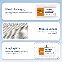 Vista 5 de meite Clavos de acero inoxidable de calibre 23, varios 6 tamaños (12 pulgadas, 58 pulgadas, 34 pulgadas, 1 pulgada, 1-316 pulgadas, 1-38 pulgadas)