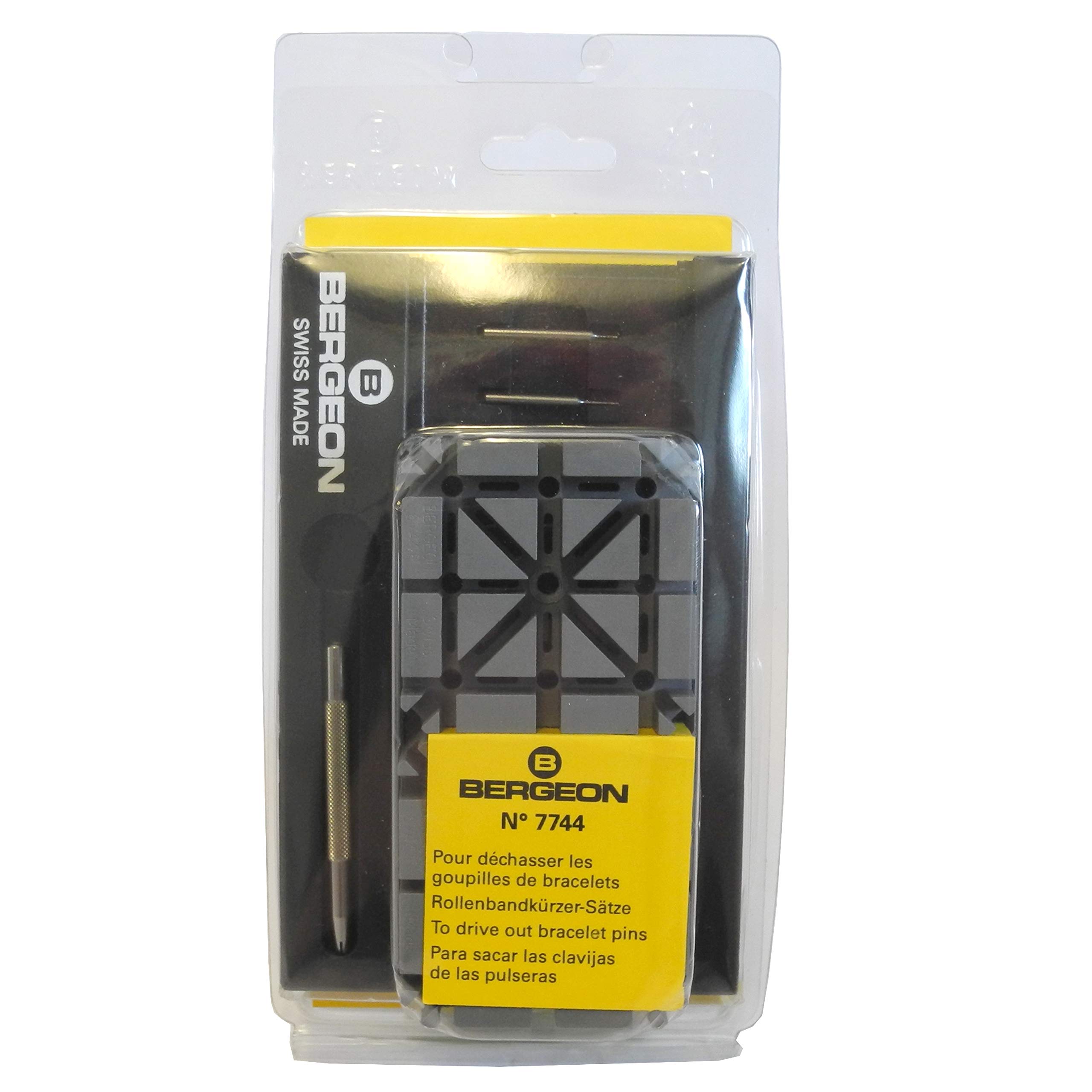 Bergeon 7744 HB7744 - Juego de Removedor de Eslabones y Pasadores para Quitar Eslabones Reloj, Pulsera de Reloj