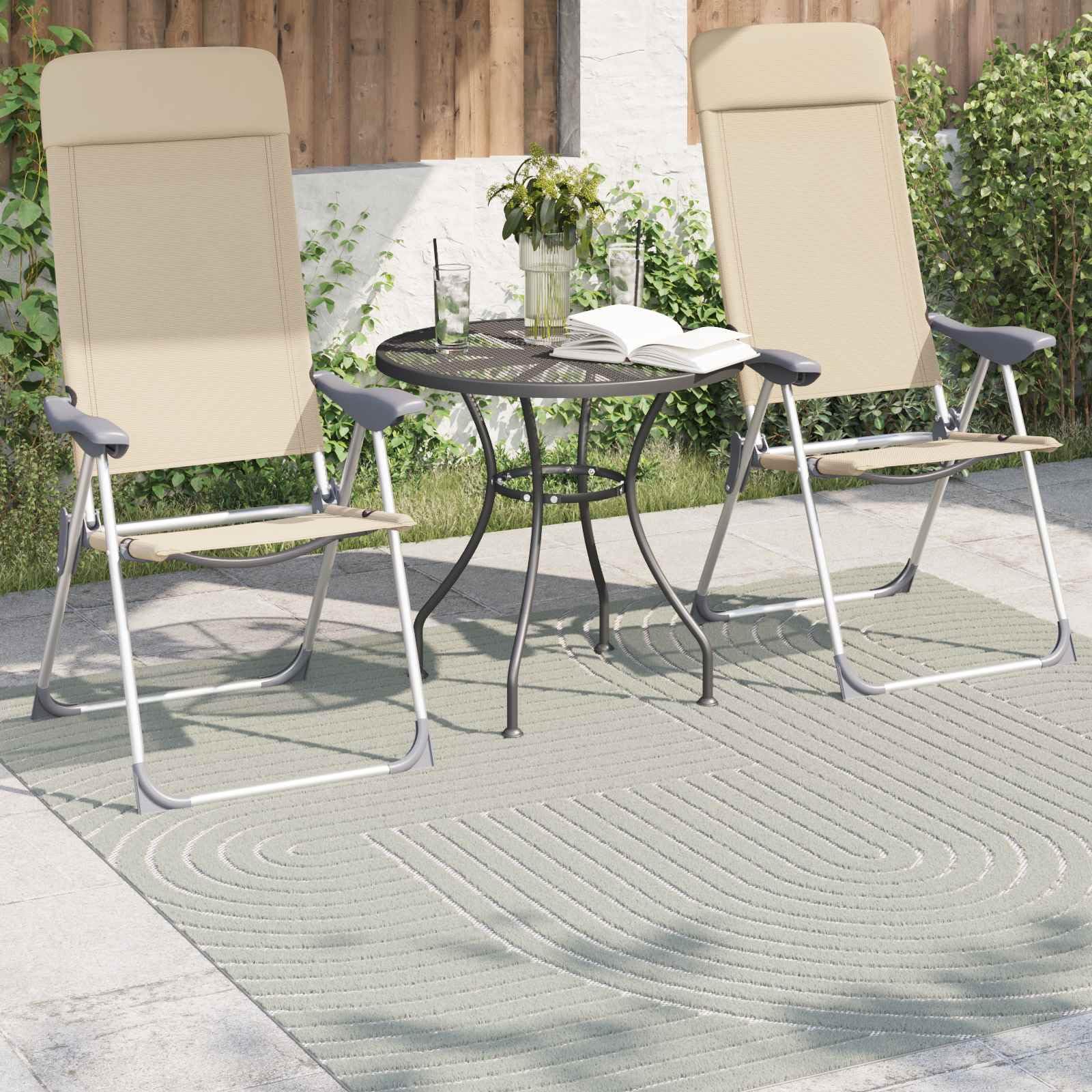 Tapis Palmeras - Vert - 120 x 120 cm - En polyester - Lavable - Antidérapant - Facile d'entretien - Pour salon, couloir, balcon, terrasse, avec protection du sol et chauffage au sol