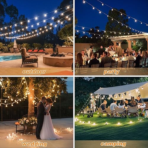 Miniatura 7 de Guirnalda de luces LED para exteriores, con certificación UL, impermeable, con 32 bombillas Edison E12 S14 inastillables, luces regulables para