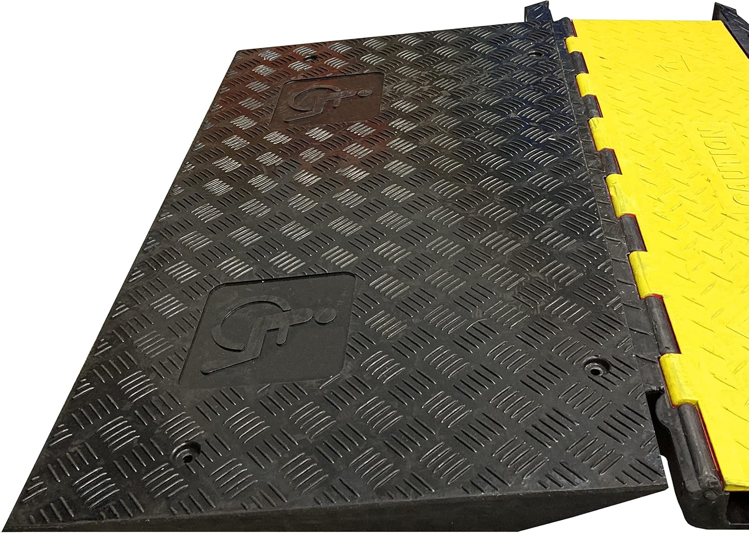 Electriduct Wheelchair Ramp with 5 Channel Cord Cover Cable Protector Smooth Transition - 2.25" Height - Anti Slip Rubber - Black