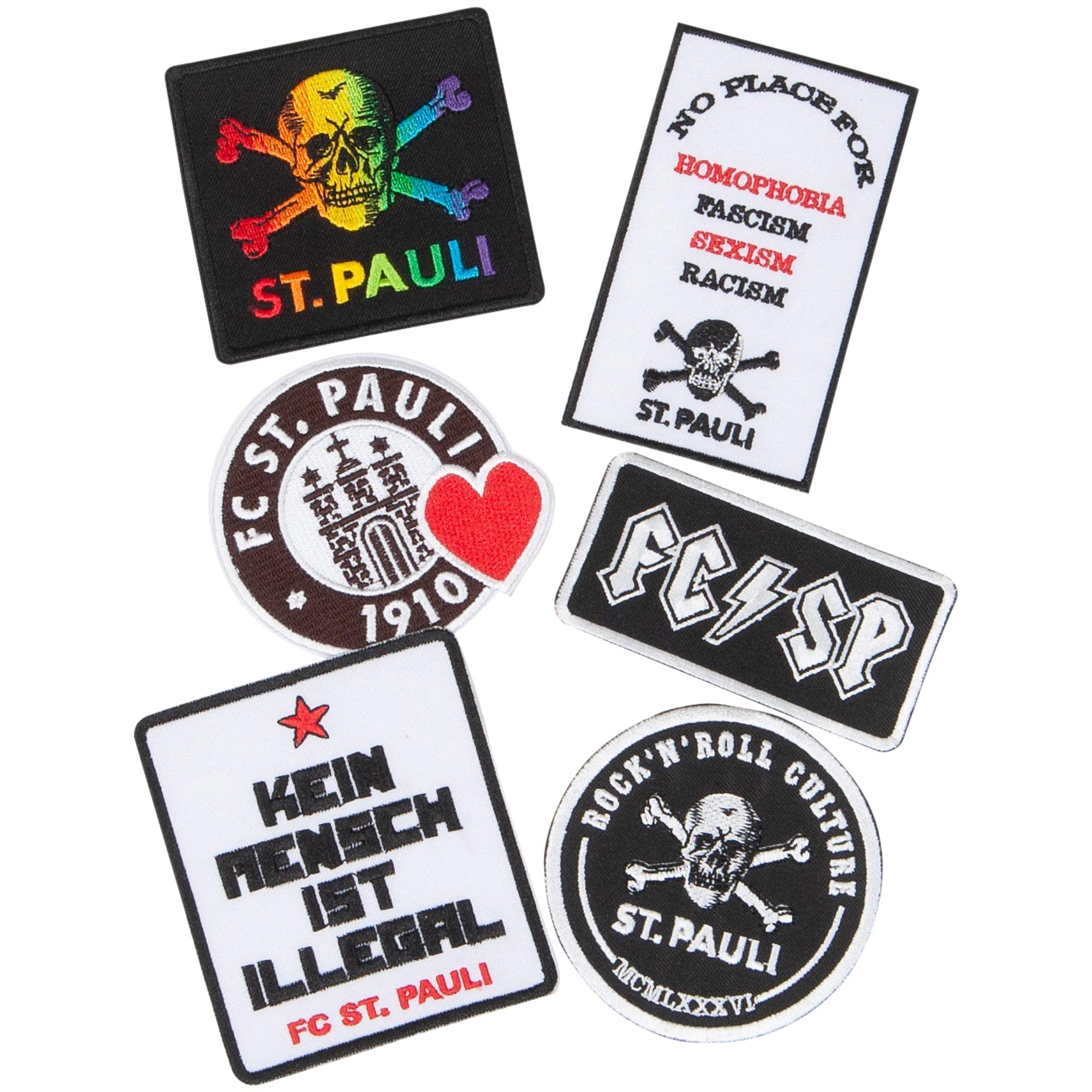 FC St. Pauli Aufnäher Patches Set (6 Stück)