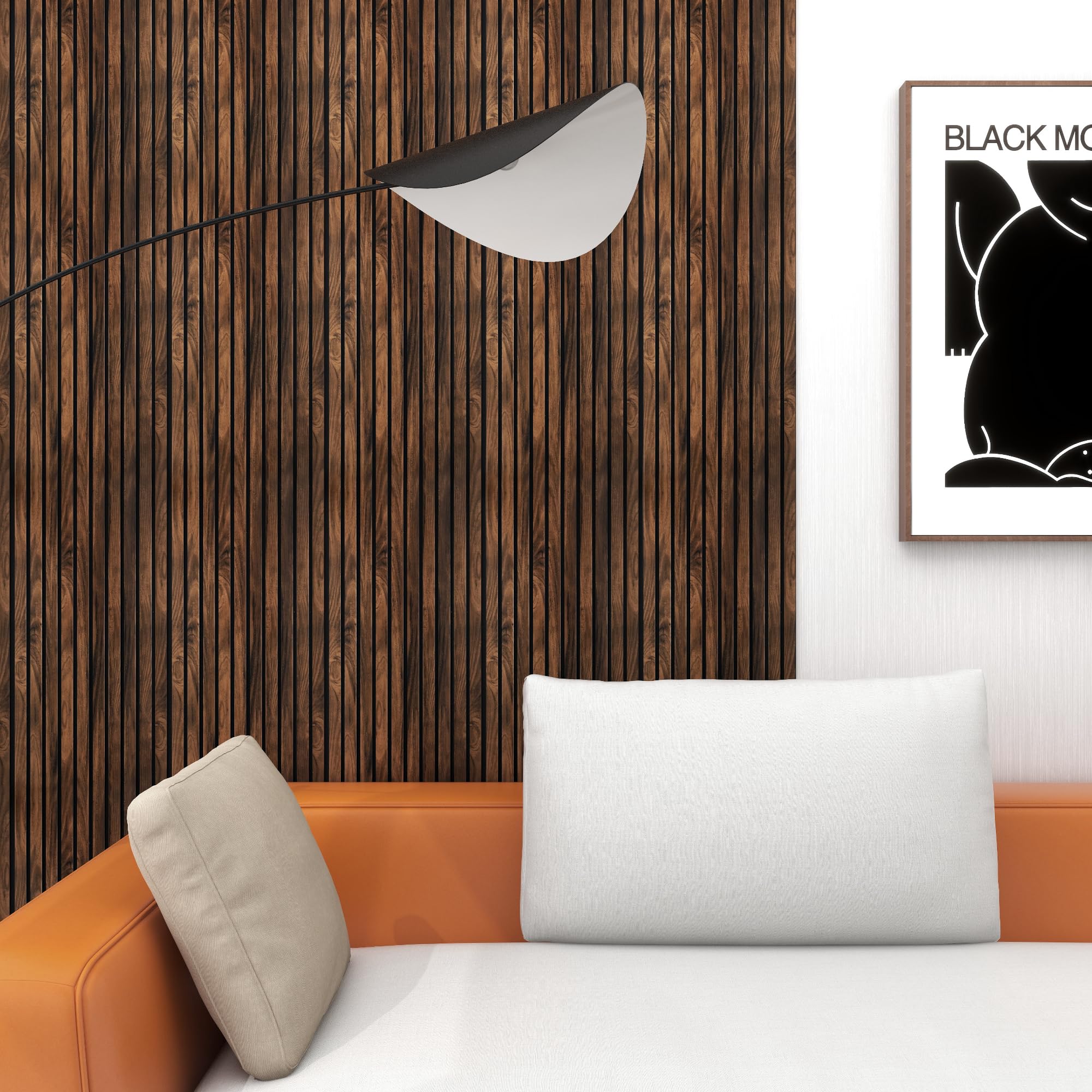 NEU.HOLZ Set de 6 Paneles de Listones Boxtel Juego de 6 Paneles Decorativos para Pared 3D para Salón Dormitorio Resistente a la Humedad Poliestireno 195 x 31,5x 0,7 cm - Efecto Nogal
