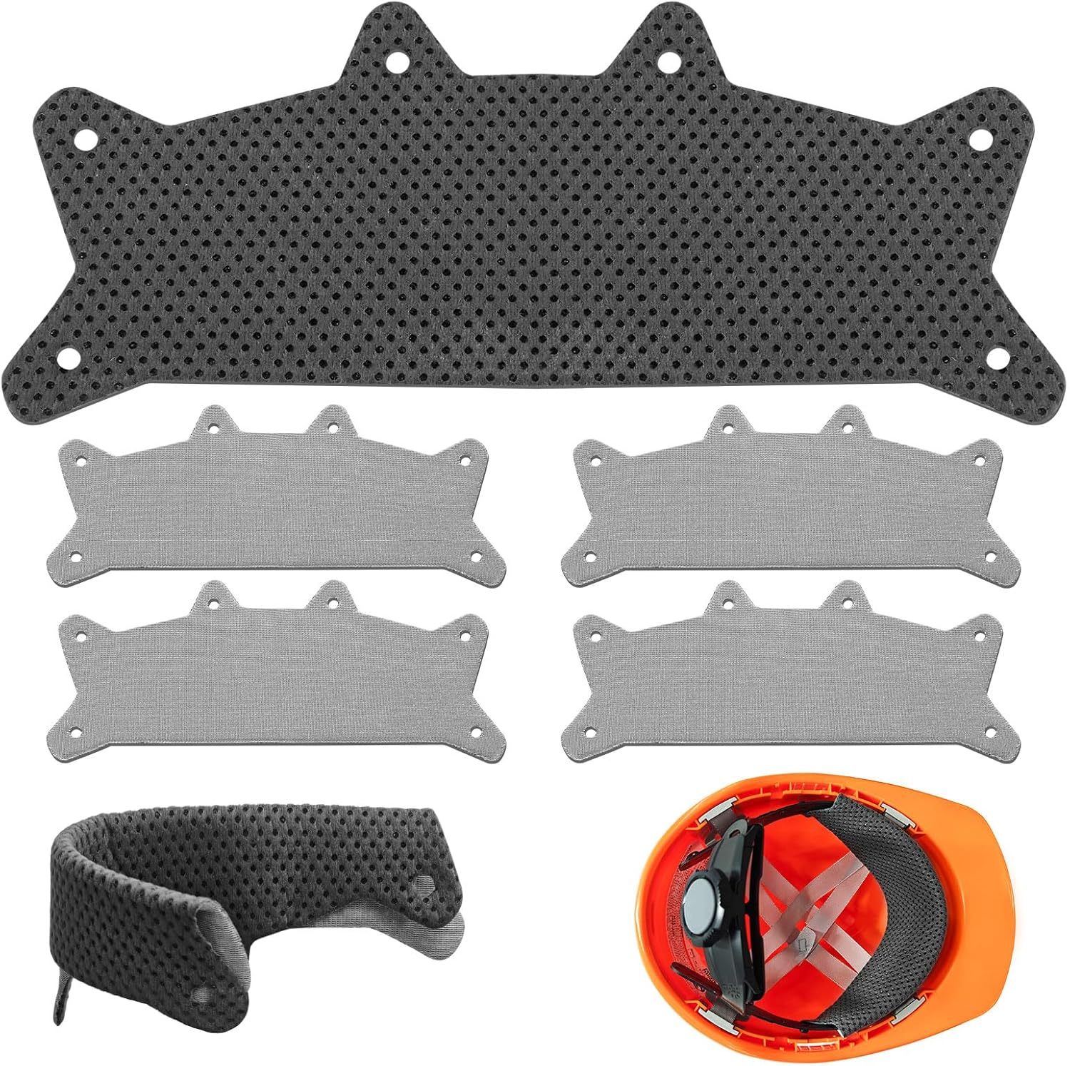 5-Pack Hard Hat Sweat Band Washable Skullgard Hardhat Liner Cooling Safety Helmet Accessories Reusable Hard Hat Padding Replacement for MSA Fas-Trac III Hard Hat Suspensions Sweatband Keep Cool & Dry