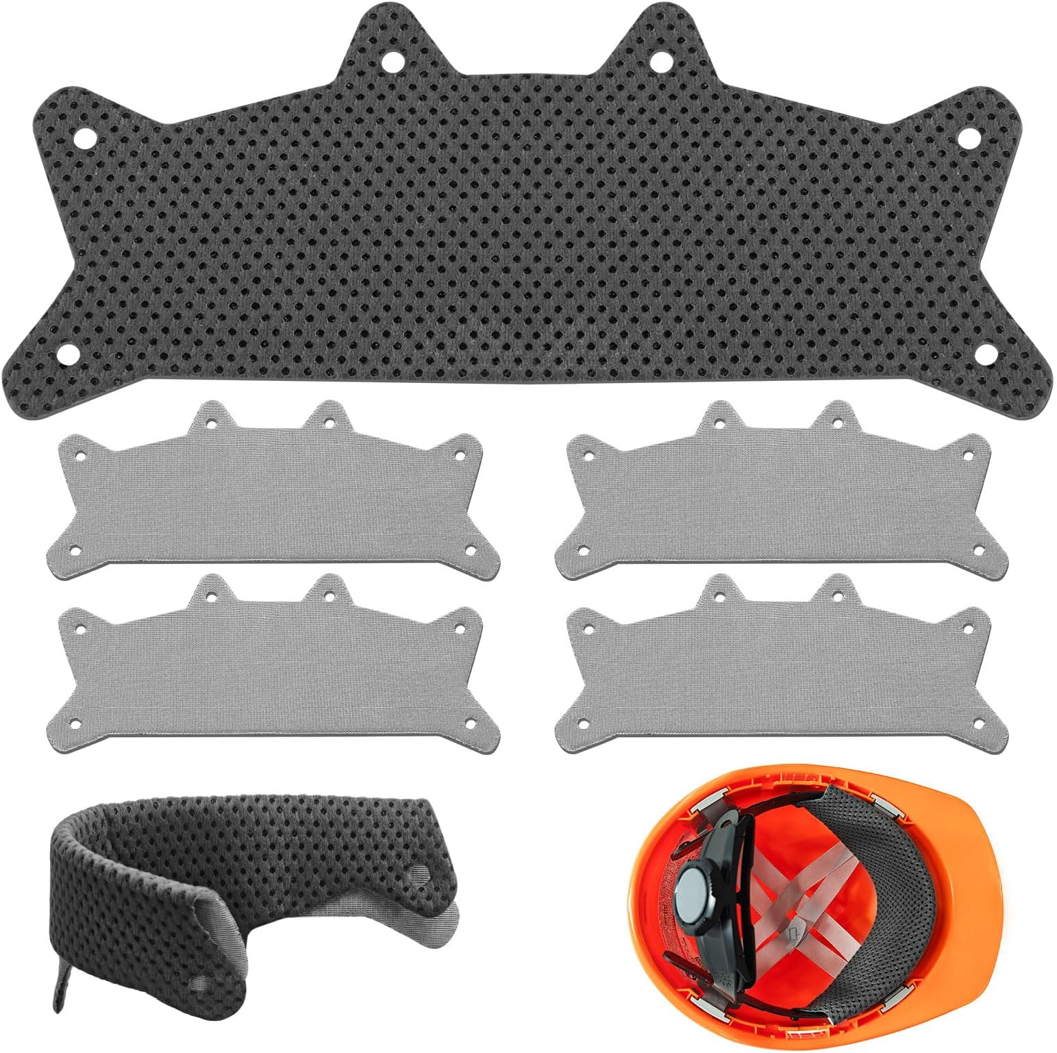 5-Pack Hard Hat Sweat Band Washable Skullgard Hardhat Liner Cooling Safety Helmet Accessories Reusable Hard Hat Padding Replacement for MSA Fas-Trac III Hard Hat Suspensions Sweatband Keep Cool & Dry