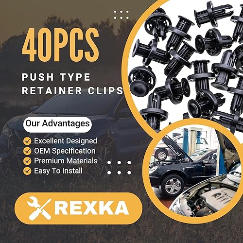 Miniatura 10 de Rexka 30 unids trasero delantero parachoques cubierta Fender rejilla debajo de la cubierta tipo empuje retenedor clip sujetador remache