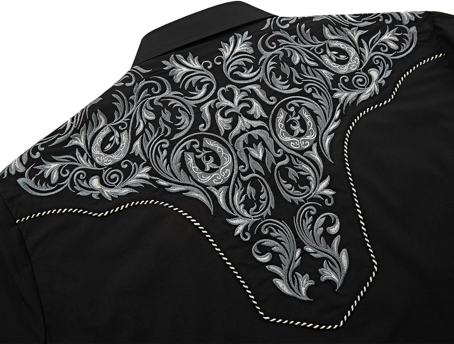 Men's Western Cowboy Shirt Embroidered Long Sleeve Casual Button Down Shirt - Image 3