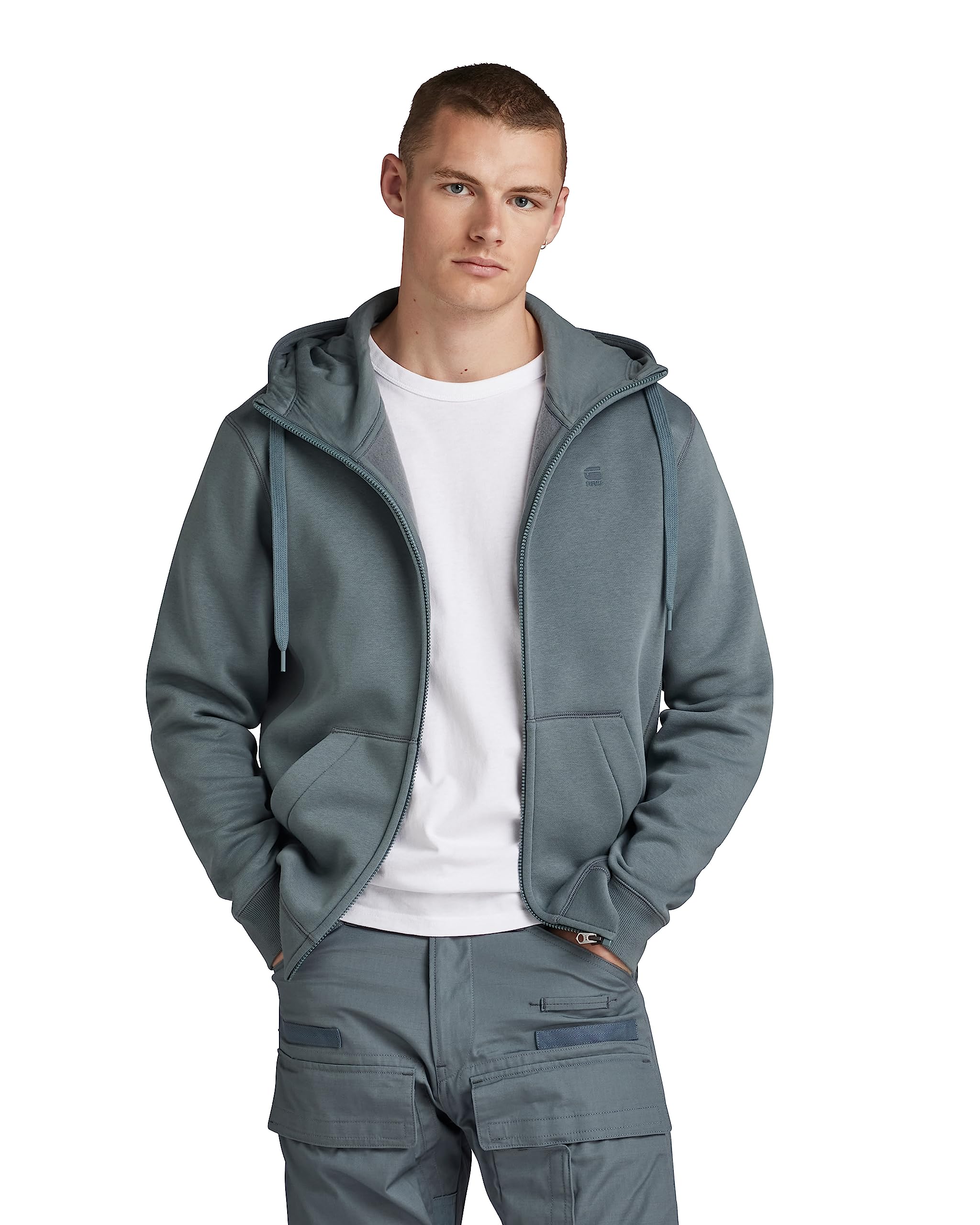 G-STAR RAW Herren Premium Core Hooded Zip Thru Sweatshirt, Grau (axis D16122-C235-5781), XXL