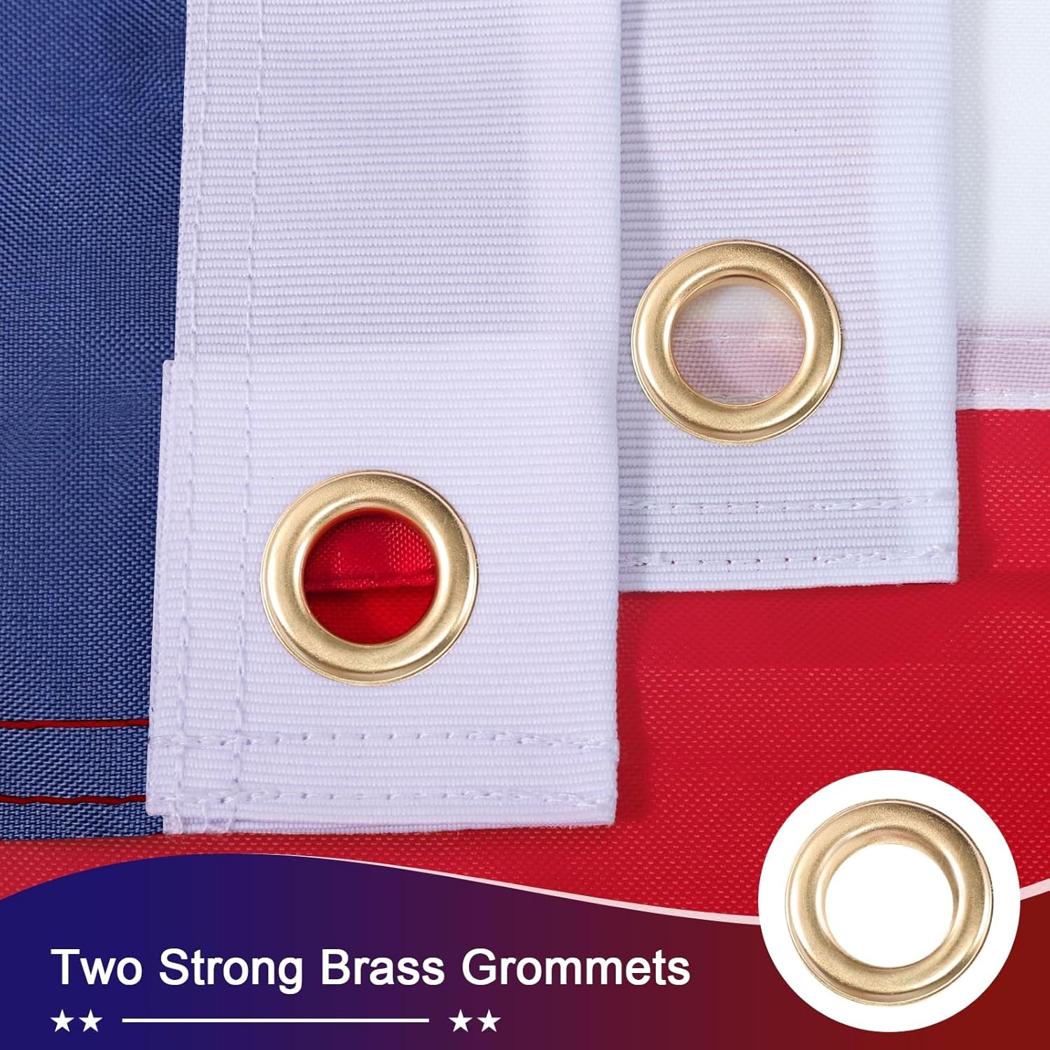 American Flag 4x6 FT Outdoor - American Flags for Outside, Deluxe US Flag 4 x 6 Heavy Duty Outdoor with Luxury Embroidered Stars, Brass Grommets and Sewn Stripes, Deluxe 4x6 FT American Flag - Image 3