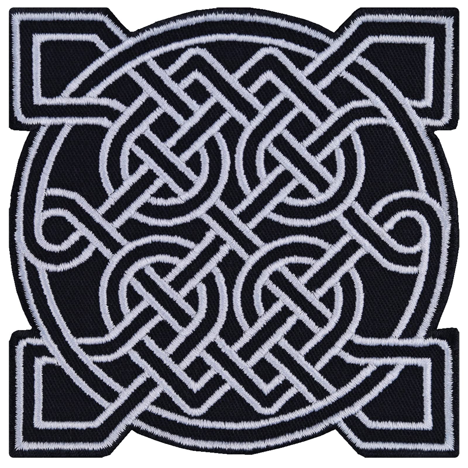EXPRESS-STICKEREIDara Knot Sew-On Patch Celtic Symbol of Strength Iron-On Patch Viking Patch for Sewing/Ironing Nordic Iron-On Pictures Celtic Appliqué for All Fabrics 90 x 90 mm