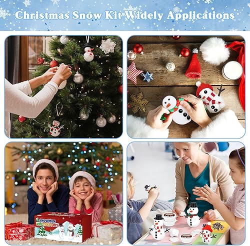Miniatura 6 de Kit de 9 unidades para crear un muñeco de nieve de arcilla para modelar, manualidades de invierno para niños, kit de manualidades de muñeco de nieve