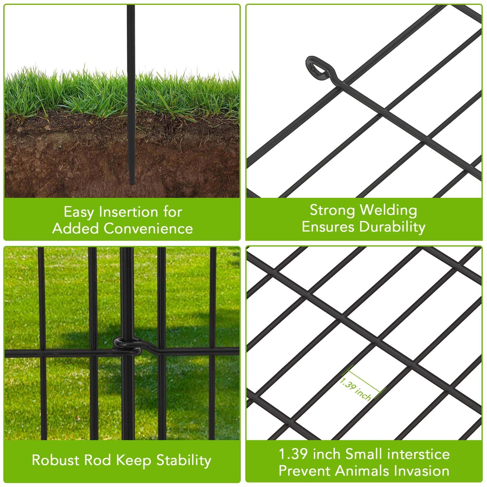 Steckzaun Metall, Beetzaun Metall Dekorative, Teichzaun, Dekorativer Gartenzaun, Dekorative Zaun Garten Steckzaun Teichzaun Steckzaun Für Hunde Gartenzaun Komplettset