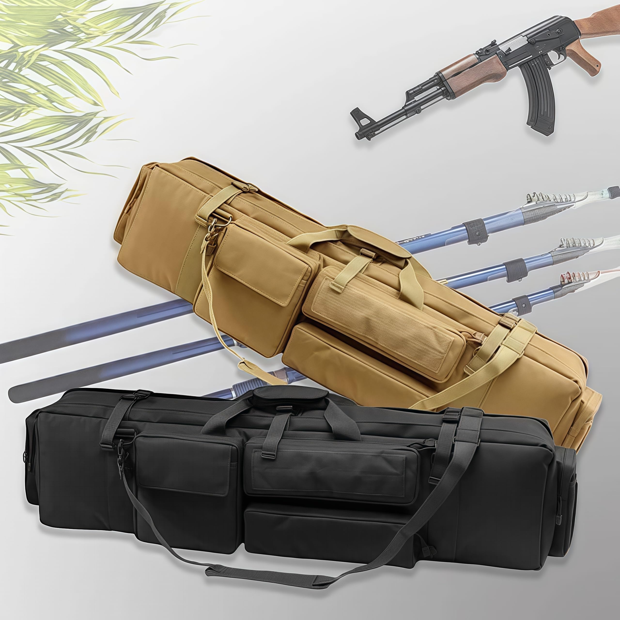 ACEXIER Taktische Waffentasche für M249 Militärarmee Airsoftgewehr Tragetasche CS Jagd Schießen Paintball mit tragbarem Schultergurt