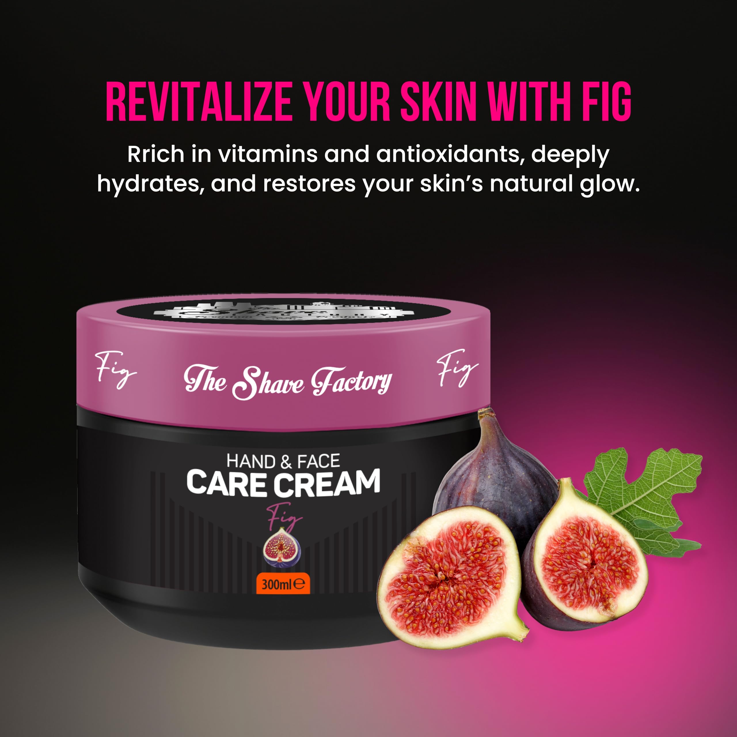 The Shave Factory Hand and Face Cream Fig 300ML, Hydration, Nourishes Dry Skin, Suitable For Daily Use. Fast Absorption - Image 2