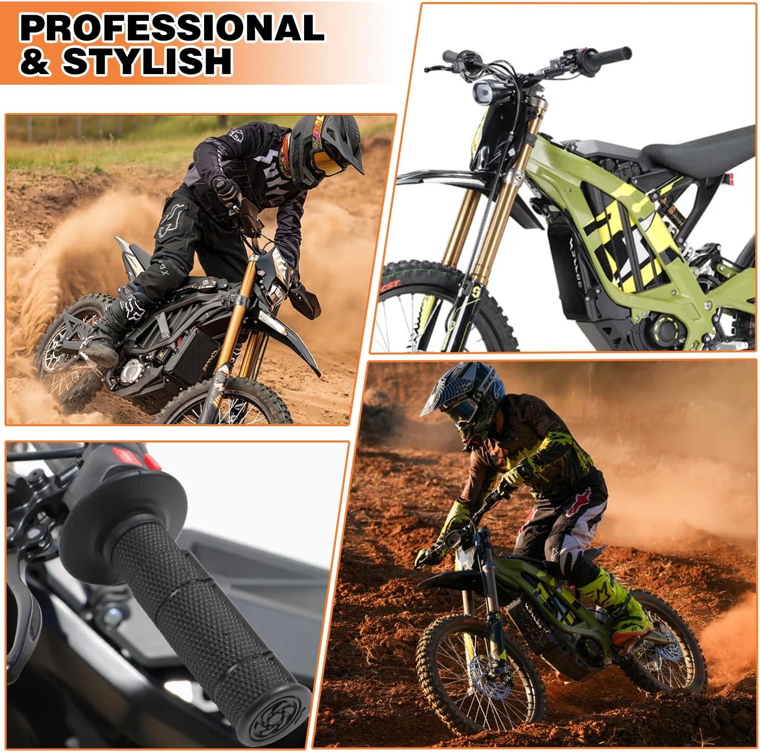 Surron Throttle Handle Kit, Electric Dirt Bike Full Twist Throttle, Replacement for Surron Light Bee X, Light Bee S and LBX, Segway X160 and X260, E-Ride Pro S (Carbon Fiber)